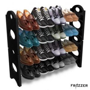 Frazzer Stackable Shoe Rack Storage 12 Pair 4 Layer with 4 shoe bags free