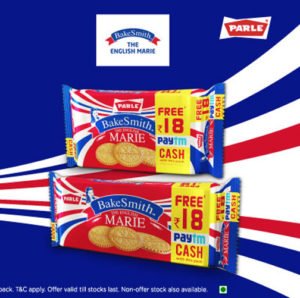Get Rs. 18 Paytm Cash with Ever Parle BakeSmith Marie Buscuits