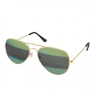Silver Kartz Black Green Gradient Aviator Sunglasses
