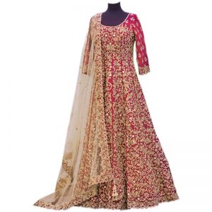 Aryan Fashion Women Banglory Silk Anarkali Semi Stitched Salwar Suit AFS AGAEV11144 Pink Free Size