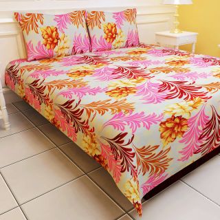 Carah Floral Print Double Bedsheet With Two Pillow Covers