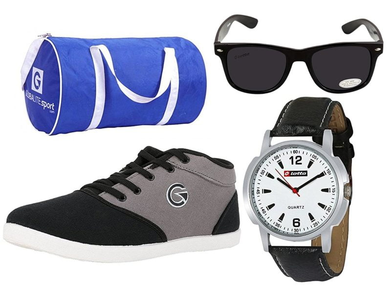 Globalite Combo Mens Casual Shoes GSC0461AMZ with Lotto Watch Sunglass Globalite Duffle Bag.