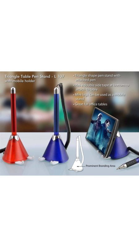 Triangle Table Pen Stand With Mobile Holder
