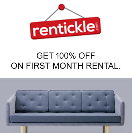 100 Discount on First Month Rental at Rentickle