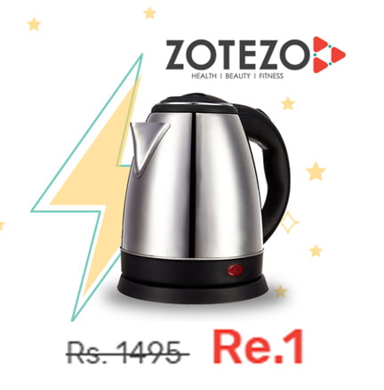 Electric Kettle in Rs. 1 at Zotezo Flash Sale