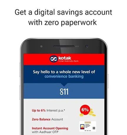 Open Kotak Mahindra Bank Account Instantly with App