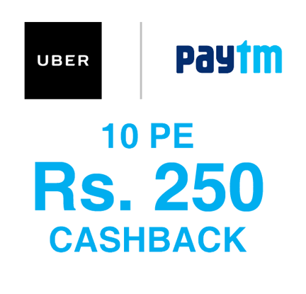 10 Uber Rides Pe Rs.250 Paytm Cashback Offer