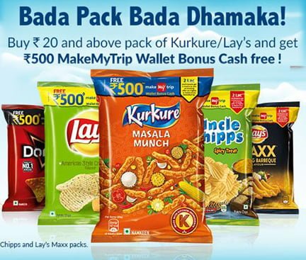 Free MakeMyTrip Coupon with Every Kurkure Pack