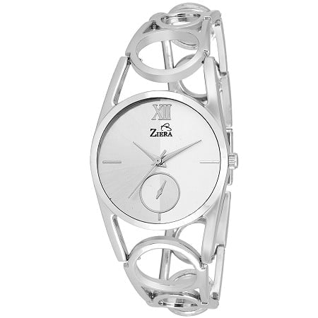Ziera Analogue Silver Dial Wrist Watch for Women