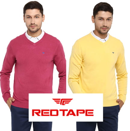 Upto 75% Discount on Red Tape Branded Men's Sweaters