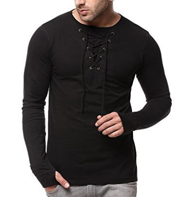 GRITSTONES Full Sleeve Round Neck Black T-Shirt lowest online