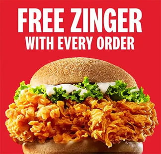 Get Free Order and 100% Cashback on Order at KFC Online