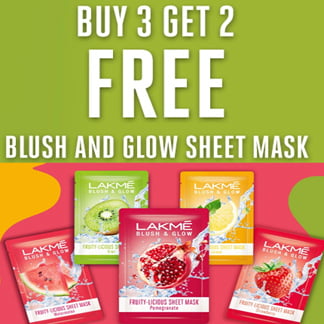 Buy 3 Get 2 Lakme Blush and Glow Sheet Mask
