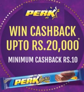 Get Minimum Rs. 10 Cashback With Cadbury Perk Chocolate