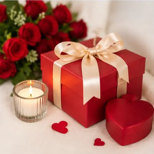 Romantic anniversary gift setup
