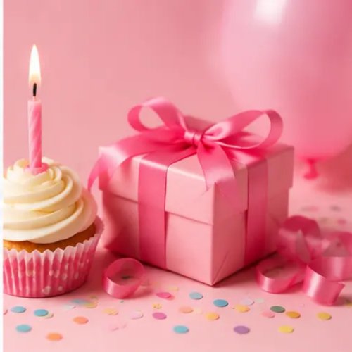 Birthday gift box and celebration setup